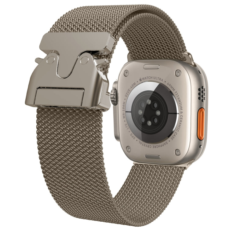 For Apple Watch 10 46mm Mech Milan Metal Mesh Watch Band(Titanium Gold) by bashfashion