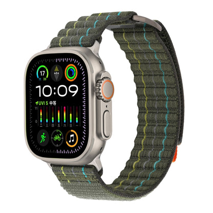 For Apple Watch Ultra 2 49mm Two Sections Nylon Hook and Loop Fastener Watch Band(Field Green) by bashfashion