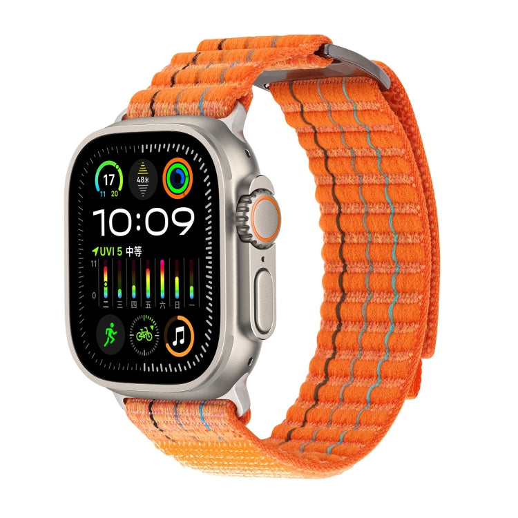 For Apple Watch Ultra 49mm Two Sections Nylon Hook and Loop Fastener Watch Band(Vibrant Orange) by bashfashion