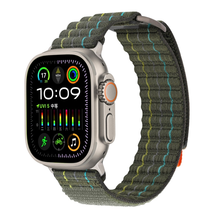 For Apple Watch Ultra 49mm Two Sections Nylon Hook and Loop Fastener Watch Band(Field Green) by bashfashion