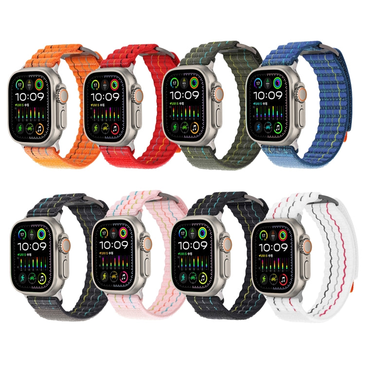 For Apple Watch Ultra 49mm Two Sections Nylon Hook and Loop Fastener Watch Band(Charcoal Gray) by bashfashion