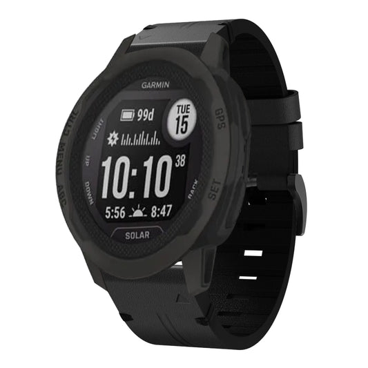 For Garmin Instinct 2X Solar Leather Steel Buckle 26mm Watch Band(Black) by bashfashion