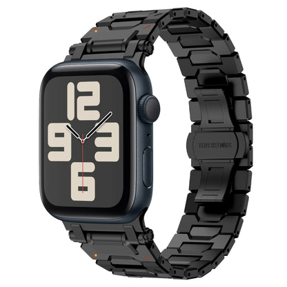 For Apple Watch SE 2023 44mm Pathfinder Stainless Steel Metal Watch Band(Black) by bashfashion