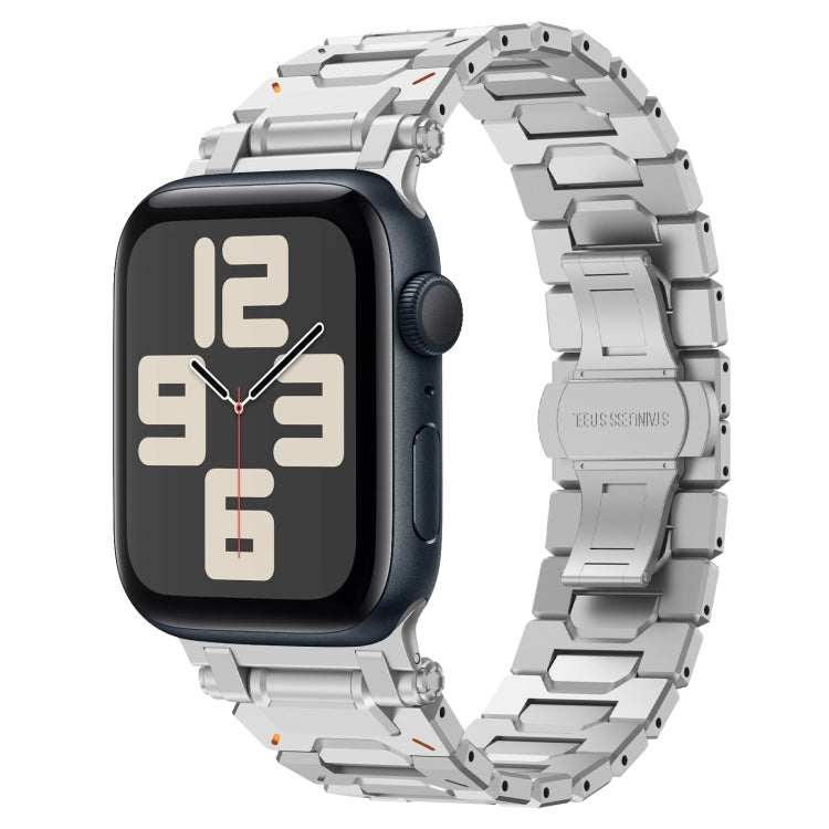 For Apple Watch SE 2023 44mm Pathfinder Stainless Steel Metal Watch Band(Silver) by bashfashion