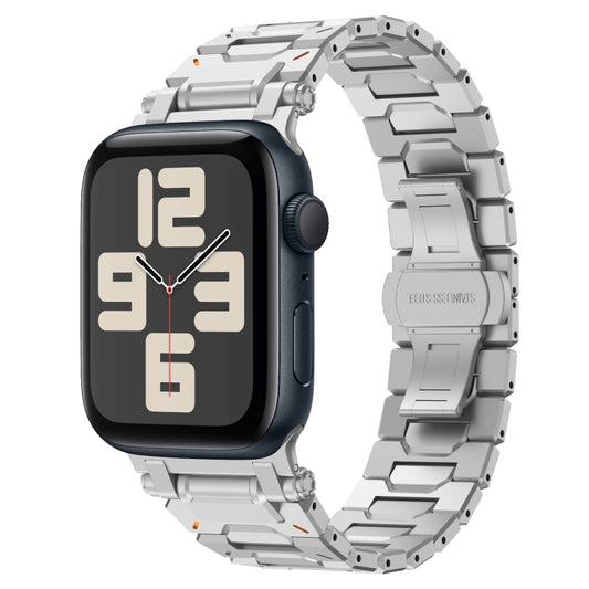 For Apple Watch SE 2023 44mm Pathfinder Stainless Steel Metal Watch Band(Silver) by bashfashion