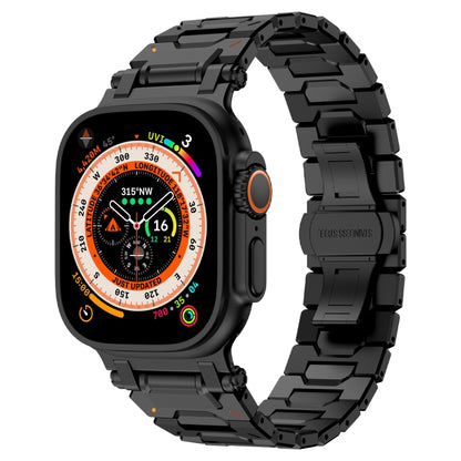 For Apple Watch Ultra 2 49mm Pathfinder Stainless Steel Metal Watch Band(Black) by bashfashion