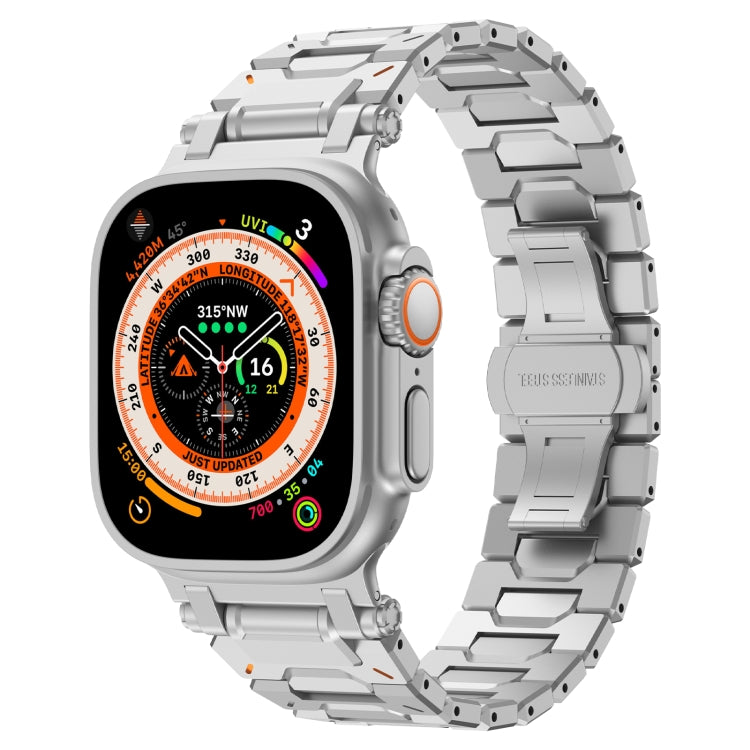 For Apple Watch Ultra 2 49mm Pathfinder Stainless Steel Metal Watch Band(Silver) by bashfashion