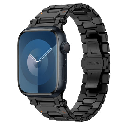 For Apple Watch Series 9 45mm Pathfinder Stainless Steel Metal Watch Band(Black) by bashfashion