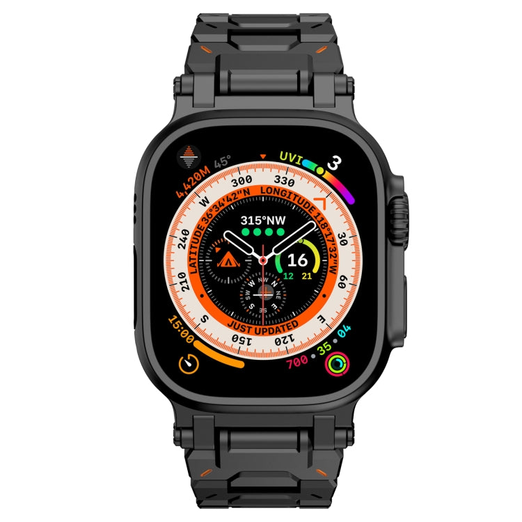 For Apple Watch Ultra 49mm Pathfinder Stainless Steel Metal Watch Band(Black) by bashfashion