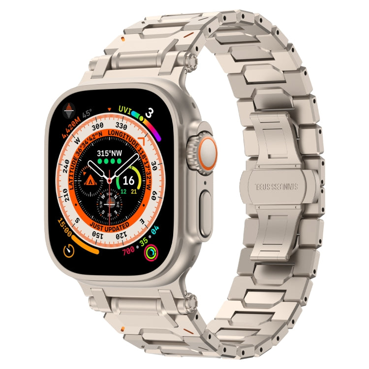 For Apple Watch Ultra 49mm Pathfinder Stainless Steel Metal Watch Band(Titanium Color) by bashfashion