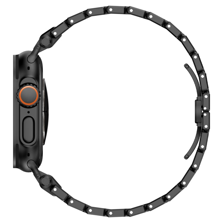 For Apple Watch Series 8 45mm Pathfinder Stainless Steel Metal Watch Band(Black) by bashfashion