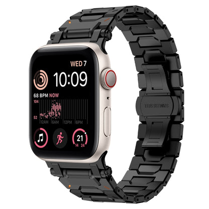 For Apple Watch SE 2022 44mm Pathfinder Stainless Steel Metal Watch Band(Black) by bashfashion