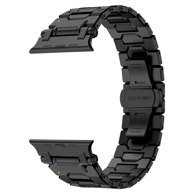 For Apple Watch SE 2022 44mm Pathfinder Stainless Steel Metal Watch Band(Black) by bashfashion