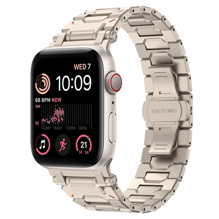 For Apple Watch SE 2022 44mm Pathfinder Stainless Steel Metal Watch Band(Titanium Color) by bashfashion