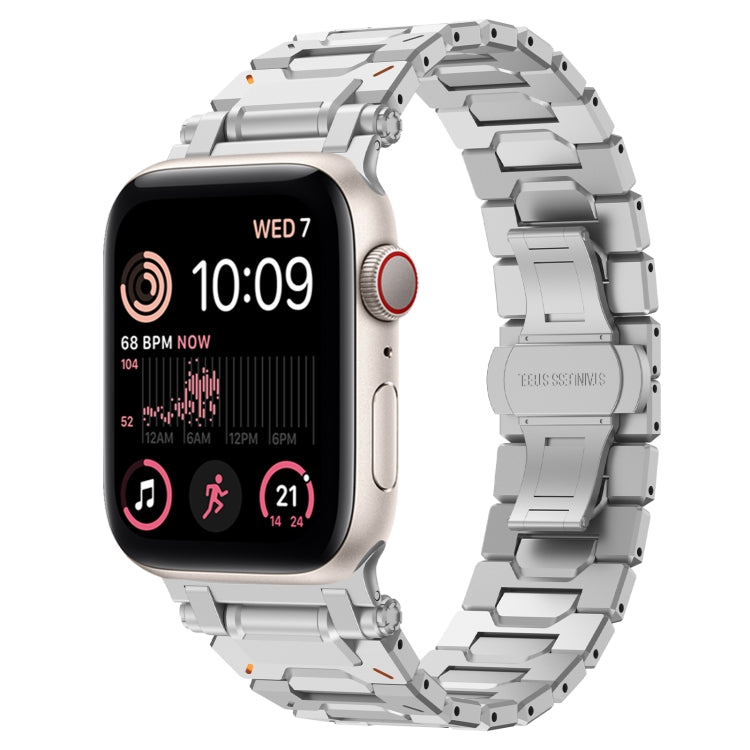 For Apple Watch SE 2022 44mm Pathfinder Stainless Steel Metal Watch Band(Silver) by bashfashion