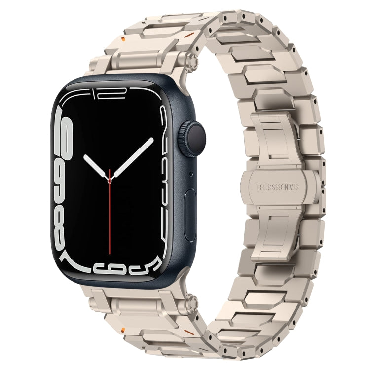 For Apple Watch Series 7 45mm Pathfinder Stainless Steel Metal Watch Band(Titanium Color) by bashfashion