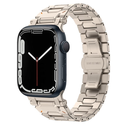 For Apple Watch Series 7 45mm Pathfinder Stainless Steel Metal Watch Band(Titanium Color) by bashfashion