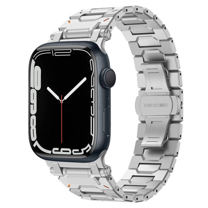 For Apple Watch Series 7 45mm Pathfinder Stainless Steel Metal Watch Band(Silver) by bashfashion