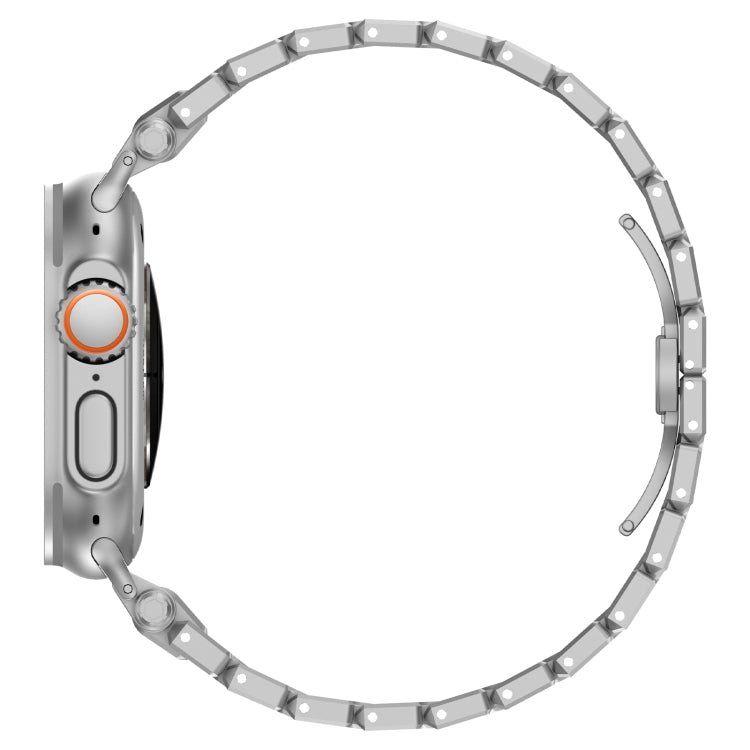 For Apple Watch Series 7 45mm Pathfinder Stainless Steel Metal Watch Band(Silver) by bashfashion