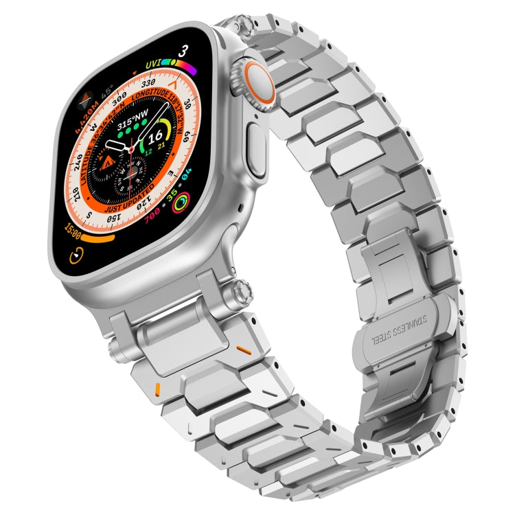 For Apple Watch Series 7 45mm Pathfinder Stainless Steel Metal Watch Band(Silver) by bashfashion