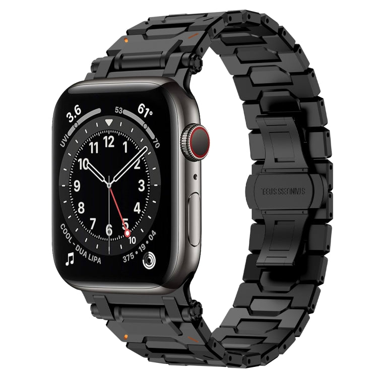 For Apple Watch Series 6 44mm Pathfinder Stainless Steel Metal Watch Band(Black) by bashfashion