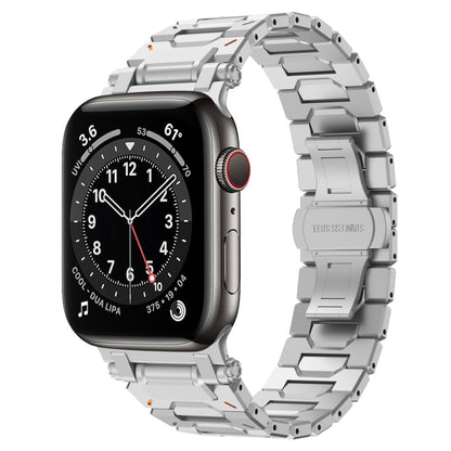 For Apple Watch Series 6 44mm Pathfinder Stainless Steel Metal Watch Band(Silver) by bashfashion