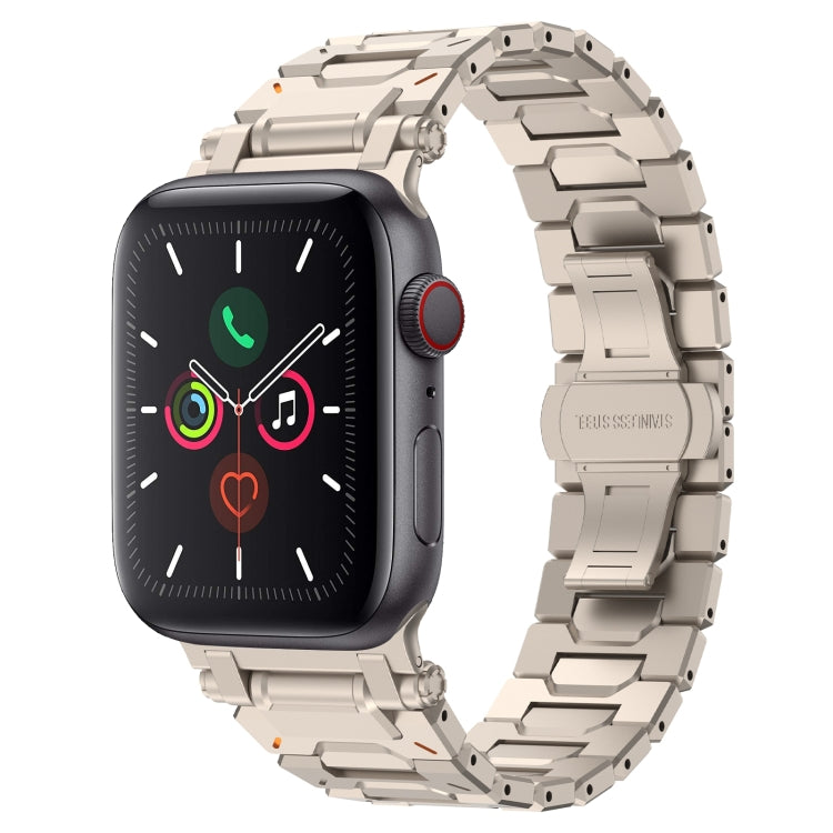 For Apple Watch Series 4 44mm Pathfinder Stainless Steel Metal Watch Band(Titanium Color) by bashfashion