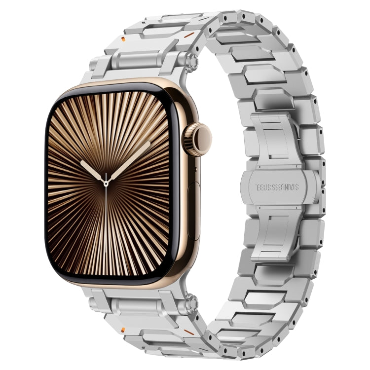 For Apple Watch Series 10 46mm Pathfinder Stainless Steel Metal Watch Band(Silver) by bashfashion