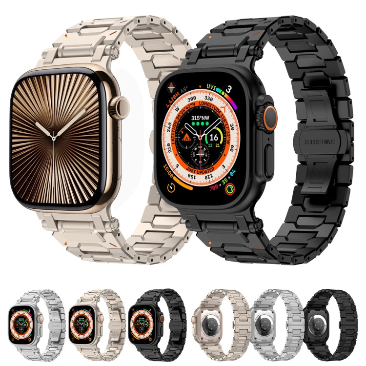 For Apple Watch SE 2023 44mm Pathfinder Stainless Steel Metal Watch Band(Silver) by bashfashion