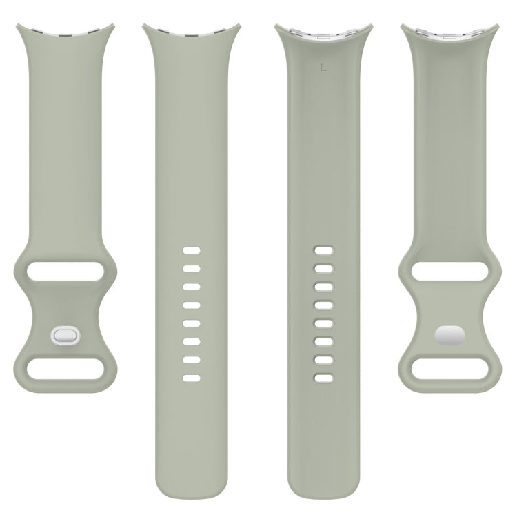 For Google Pixel Watch 3 45mm Solid Color Butterfly Buckle Silicone Watch Band, Size: S(Gray Green) by bashfashion