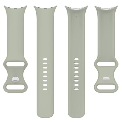 For Google Pixel Watch 3 45mm Solid Color Butterfly Buckle Silicone Watch Band, Size: S(Gray Green) by bashfashion