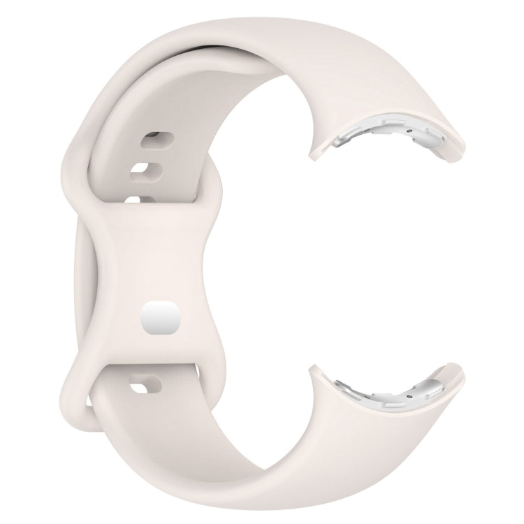 For Google Pixel Watch 3 45mm Solid Color Butterfly Buckle Silicone Watch Band, Size: S(Starlight) by bashfashion