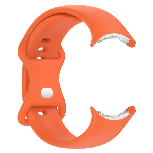 For Google Pixel Watch 3 45mm Solid Color Butterfly Buckle Silicone Watch Band, Size: S(Orange) by bashfashion