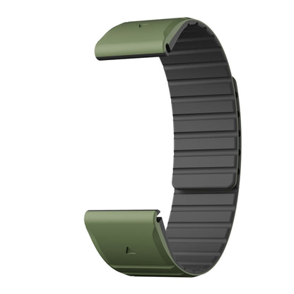 For Garmin Quatix 7 Pro Dual Color Magnetic Quick Release 22mm Silicone Watch Band(Green+Black) by bashfashion