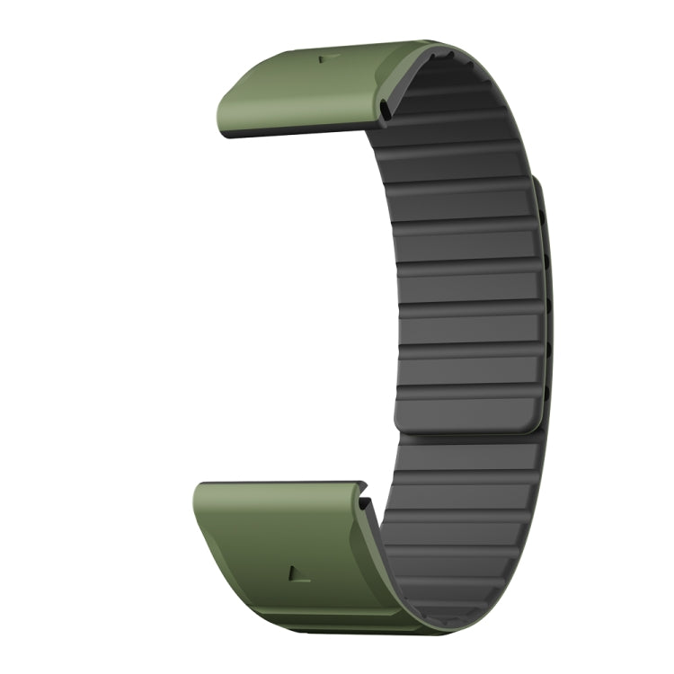 For Garmin Instinct 2 / Instinct Dual Color Magnetic Quick Release 22mm Silicone Watch Band(Green+Black) by bashfashion