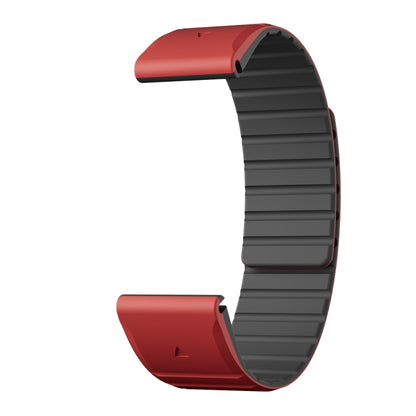 For Garmin Fenix 5 / Fenix 5 Plus Dual Color Magnetic Quick Release 22mm Silicone Watch Band(Red+Black) by bashfashion