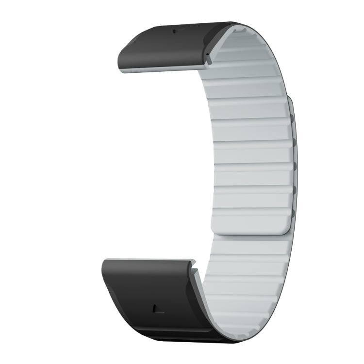 For Garmin Fenix 6 / Fenix 6 Pro Dual Color Magnetic Quick Release 22mm Silicone Watch Band(Black+Gray) by bashfashion