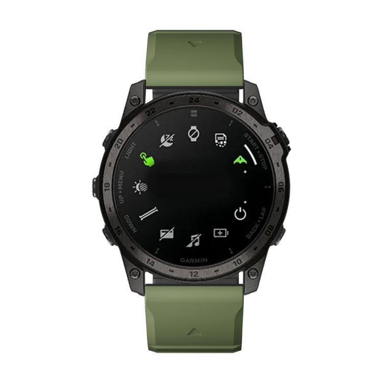 For Garmin Fenix 8 AMOLED 51mm Dual Color Magnetic Quick Release 26mm Silicone Watch Band(Green+Black) by bashfashion