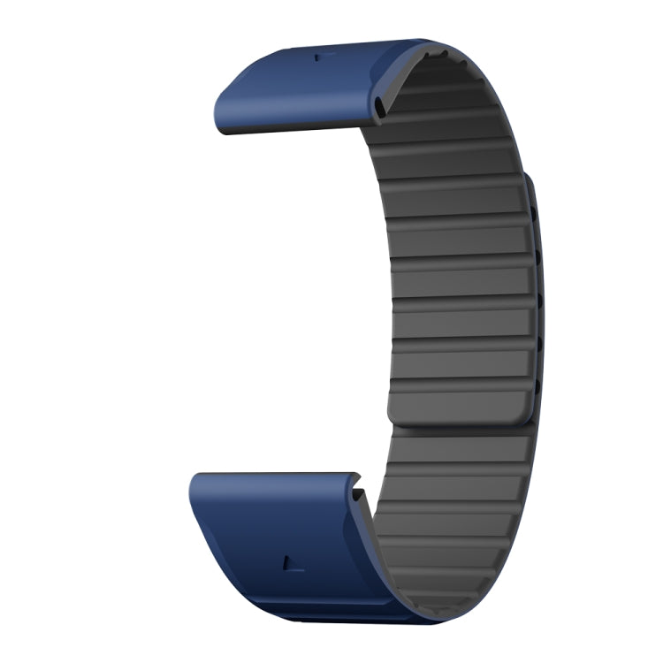 For Garmin Enduro 2 / Enduro Dual Color Magnetic Quick Release 26mm Silicone Watch Band(Dark Blue+Black) by bashfashion