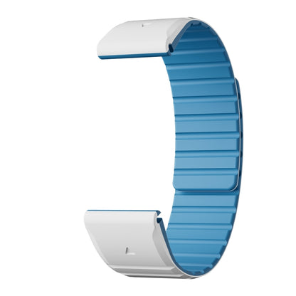 For Garmin Descent MK1 / MK2 / MK2i Dual Color Magnetic Quick Release 26mm Silicone Watch Band(White+Sky Blue) by bashfashion