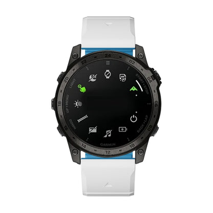 For Garmin Fenix 3 / Fenix 3 HR Dual Color Magnetic Quick Release 26mm Silicone Watch Band(White+Sky Blue) by bashfashion