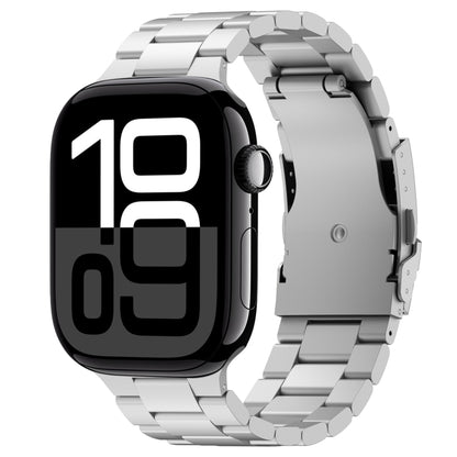 For Apple Watch Series 10 46mm Three Beads Titanium Alloy Metal Watch Band(Silver) by bashfashion