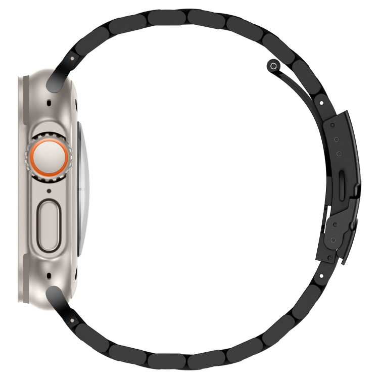 For Apple Watch Series 10 42mm Three Beads Titanium Alloy Metal Watch Band(Black) by bashfashion