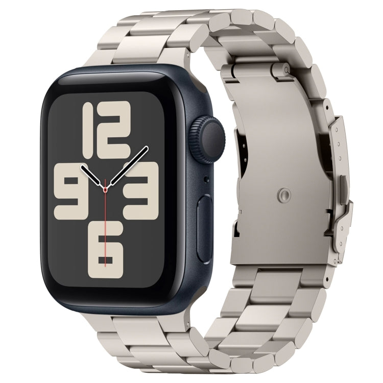 For Apple Watch SE 2023 40mm Three Beads Titanium Alloy Metal Watch Band(Titanium Color) by bashfashion