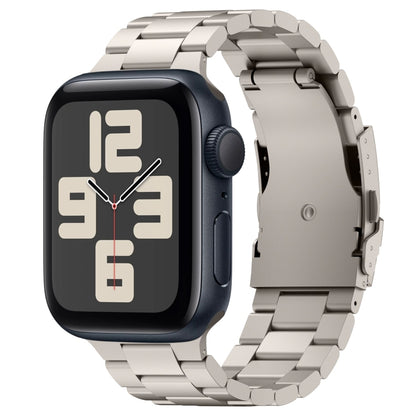 For Apple Watch SE 2023 40mm Three Beads Titanium Alloy Metal Watch Band(Titanium Color) by bashfashion