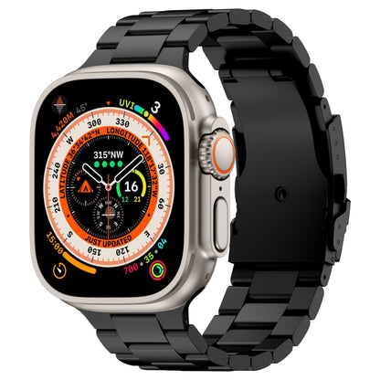 For Apple Watch Ultra 2 49mm Three Beads Titanium Alloy Metal Watch Band(Black) by bashfashion