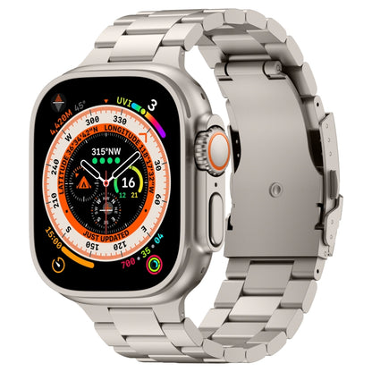 For Apple Watch Ultra 2 49mm Three Beads Titanium Alloy Metal Watch Band(Titanium Color) by bashfashion