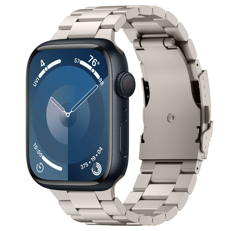 For Apple Watch Series 9 45mm Three Beads Titanium Alloy Metal Watch Band(Titanium Color) by bashfashion