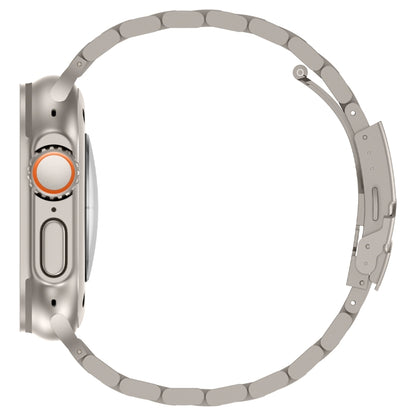 For Apple Watch Series 9 41mm Three Beads Titanium Alloy Metal Watch Band(Titanium Color) by bashfashion