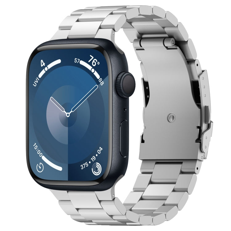 For Apple Watch Series 9 41mm Three Beads Titanium Alloy Metal Watch Band(Silver) by bashfashion